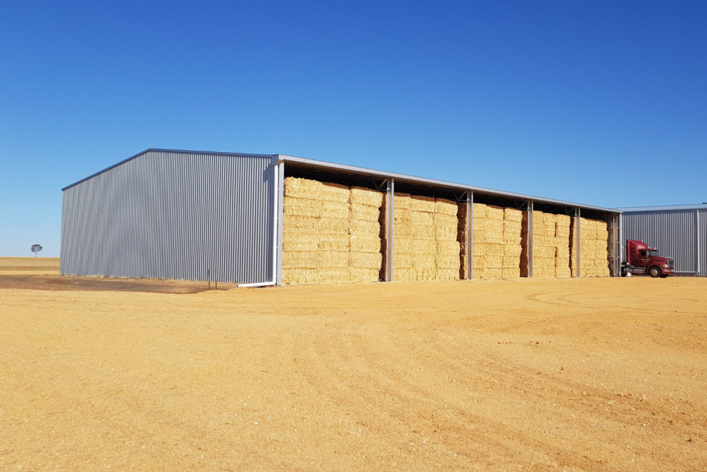 Five bay open front hay shed