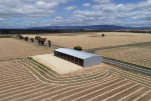 Hay shed drone photo