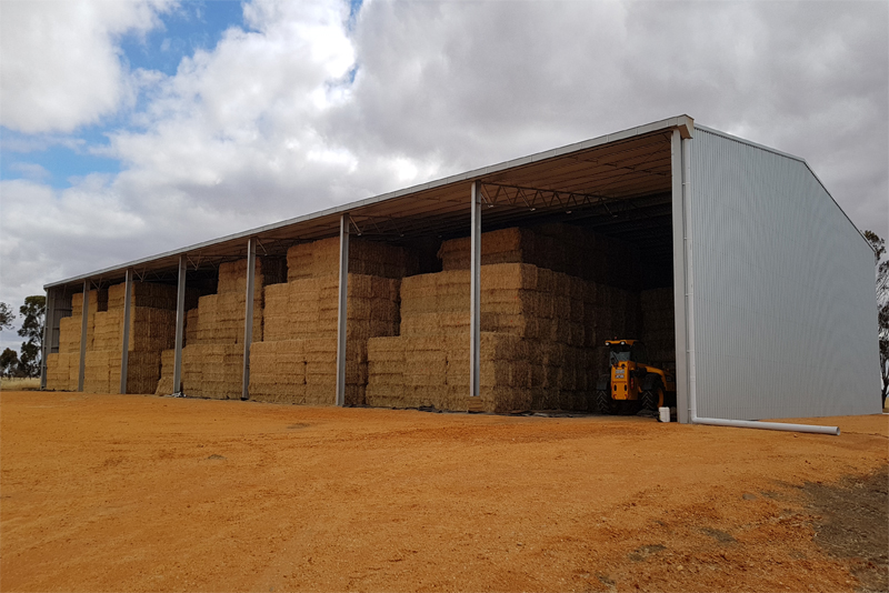 You are currently viewing 24m (W) x 56m (L) x 7.5m (H) open front hay shed