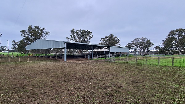 You are currently viewing A 30m x 24m sheep yard cover with partially clad wall