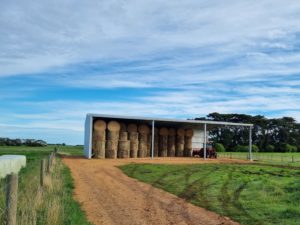 hay shed 24m x 15m x 5.25m two-sided hay shed