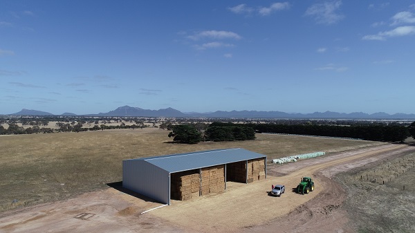 A 32m x 18m hay shed