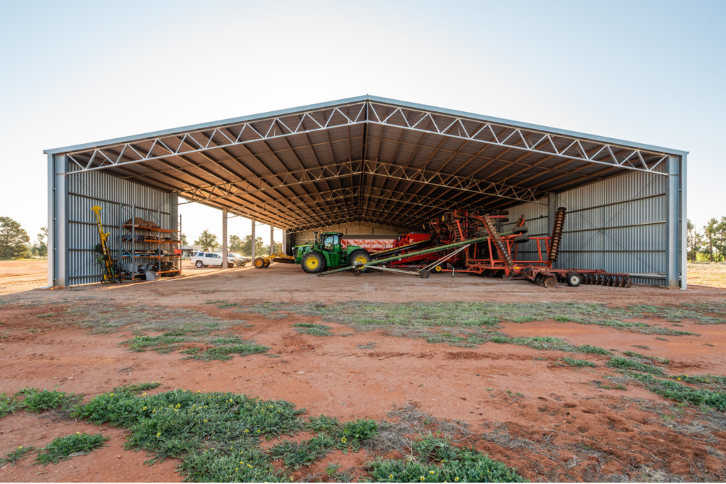 open gable end machinery shed