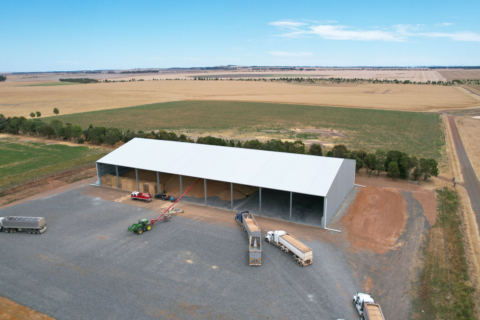 On-farm grain storage shed
