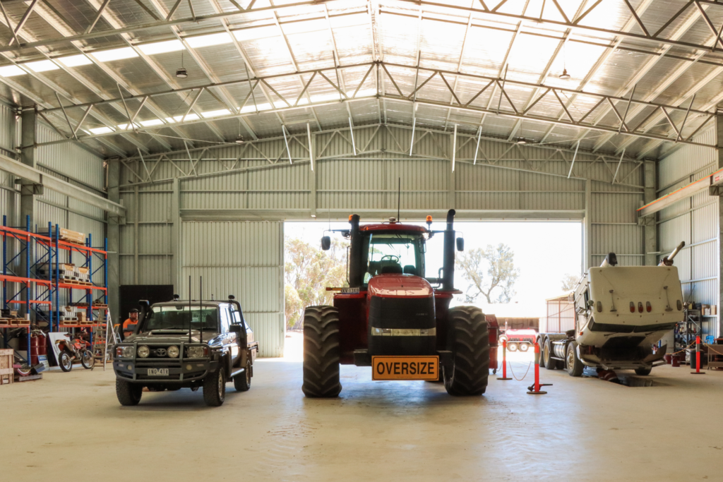 Skylights in Farm Machinery Workshop Shed