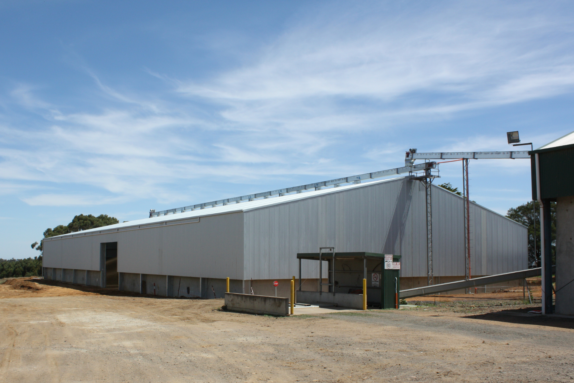 A 60m x 30m x 6m grain storage shed, Lismore VIC