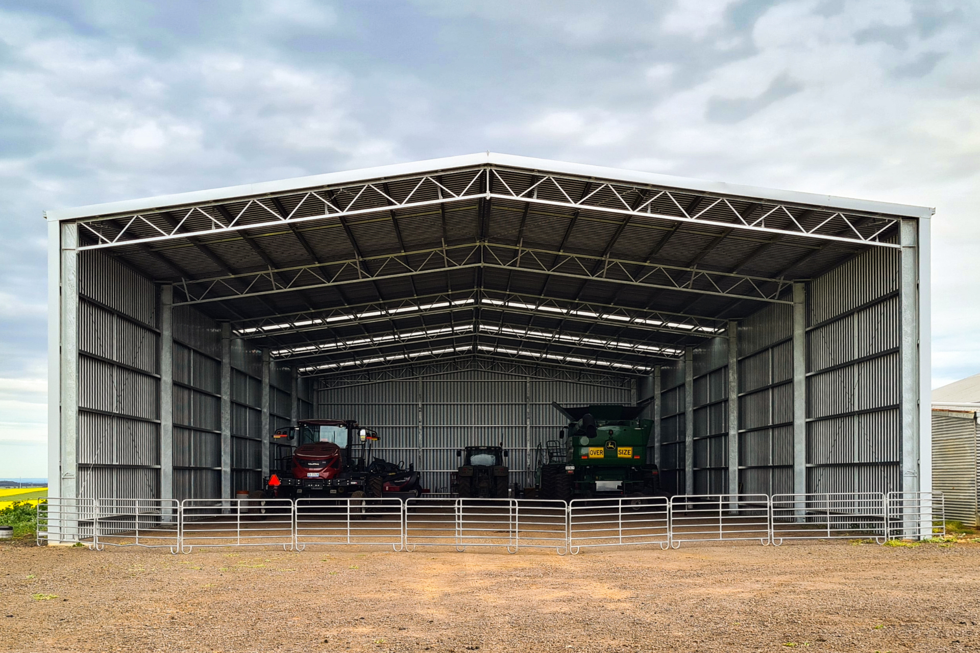 A 40m x 18m x 6.75m machinery shed at Mount Bute VIC