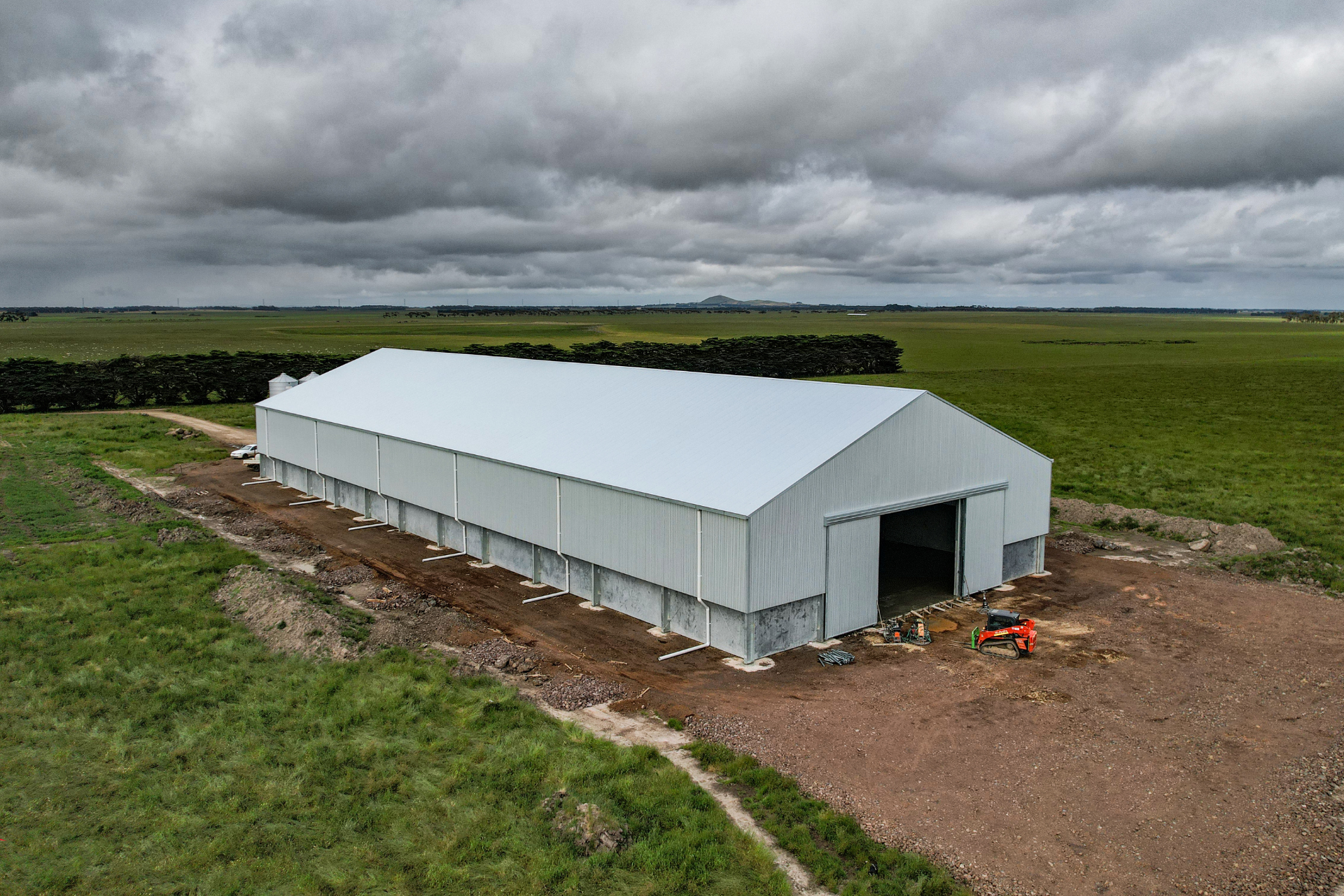 A 68.75m x 27m x 7.5m grain storage shed, Dundonnell VIC.