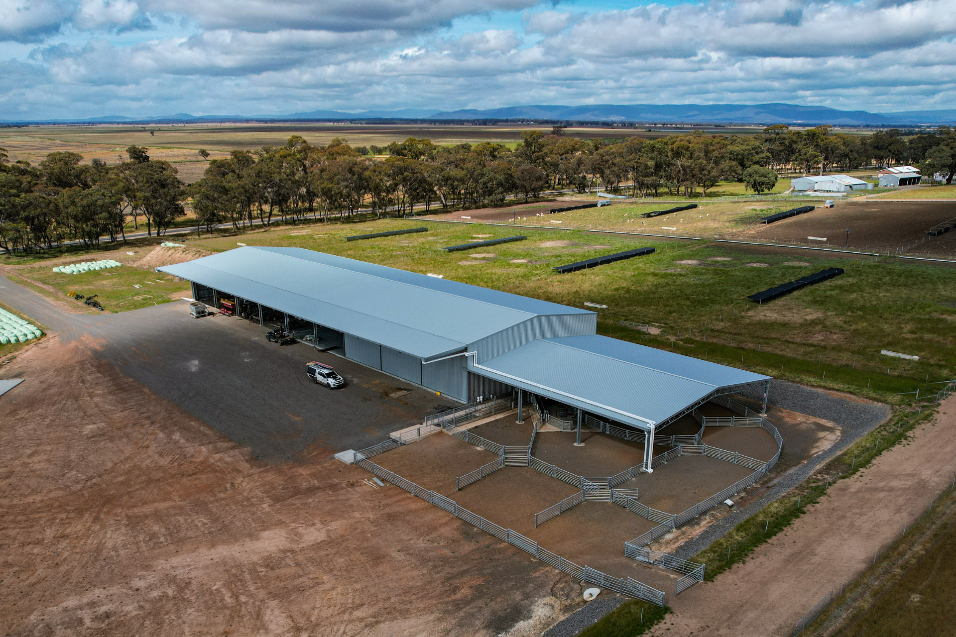 A 96m x 21m x 6.75m shed with 6 metre canopy, Wareek VIC