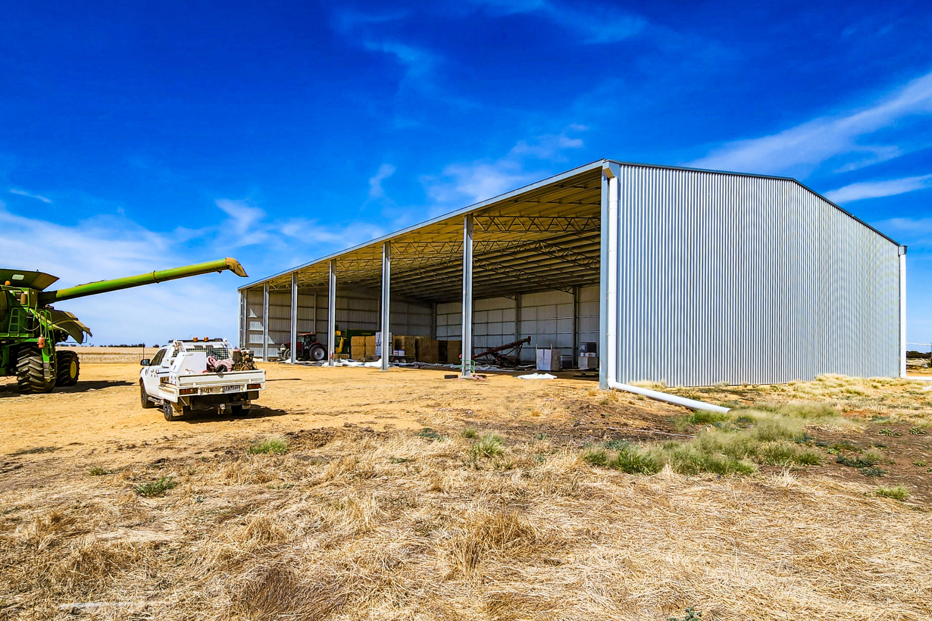 49.5m x 24m x 7.5m hay shed at Donald VIC