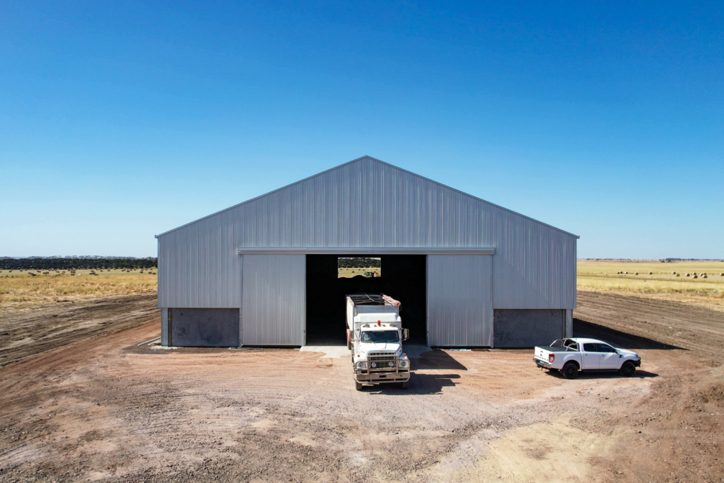 Concrete Panel Grain Storage Shed - Sliding Door access