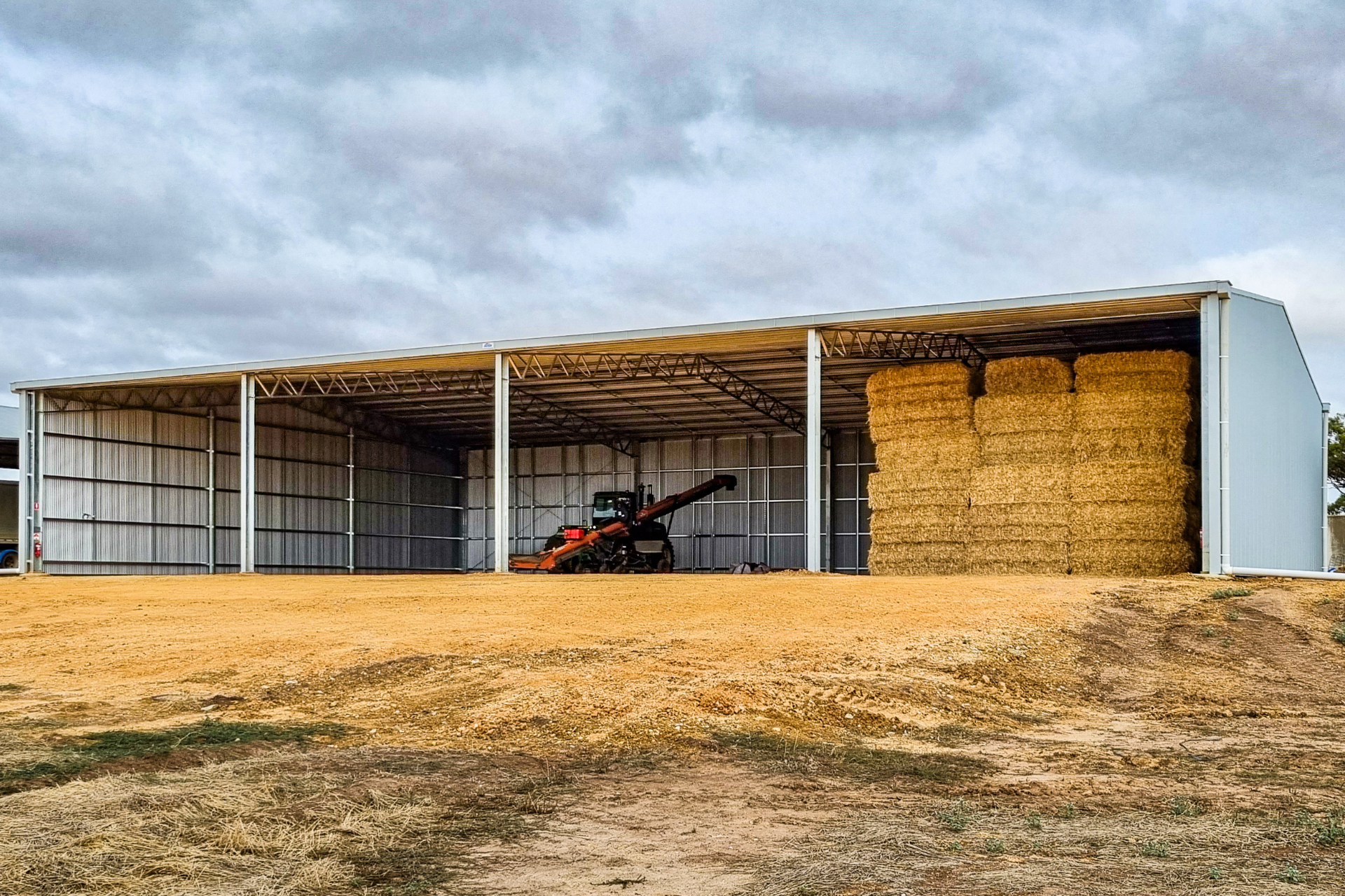 A 36m x 24m x 6m hay shed at Greens Creek VIC