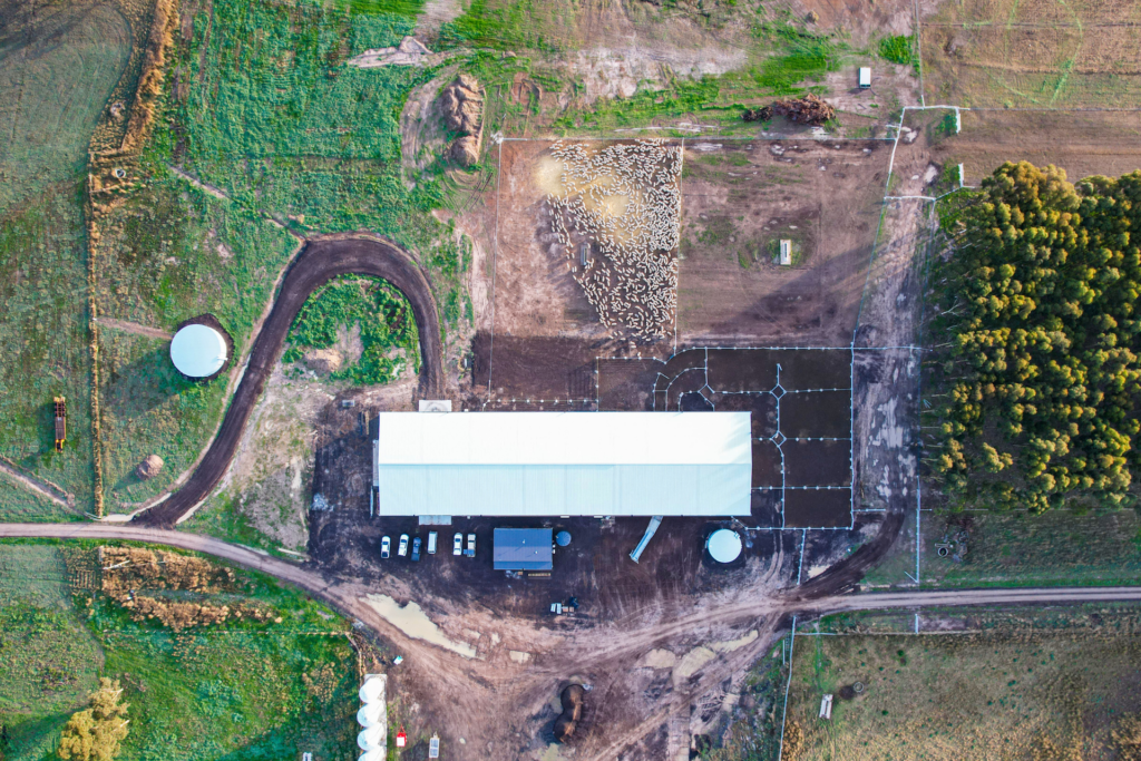 Shearing Shed Complex at Skipton - aerial view