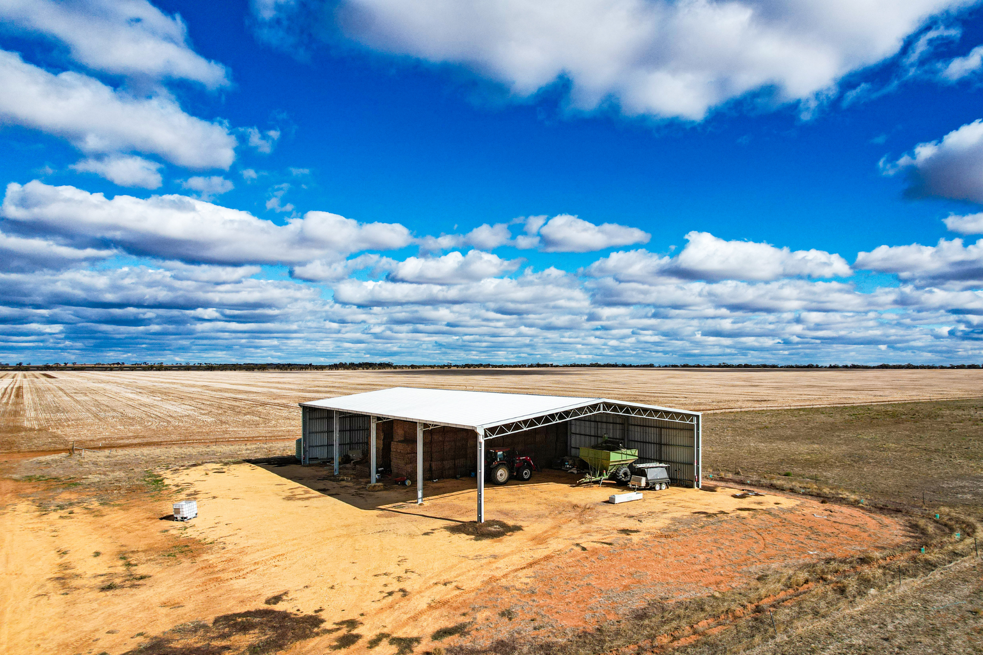 A 32m x 21m x 6m hay shed at Willangie VIC