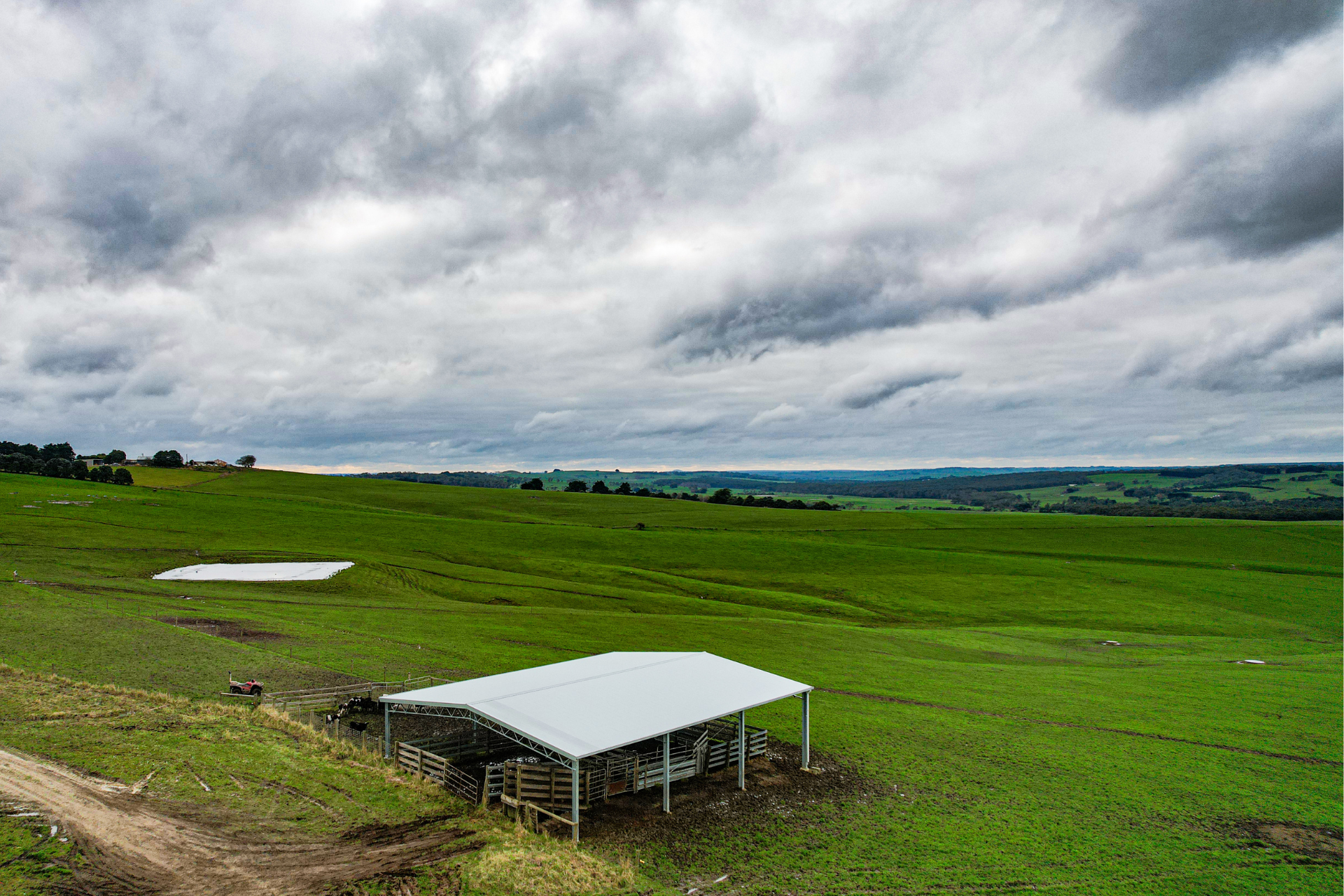 An 18m x 15m x 3m cattle yard cover at Cooriemungle VIC