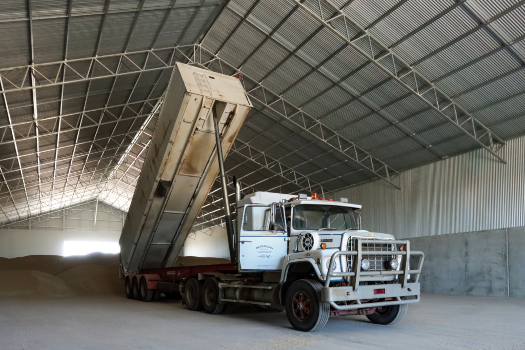 Concrete Panel Grain Sheds - truck tipping