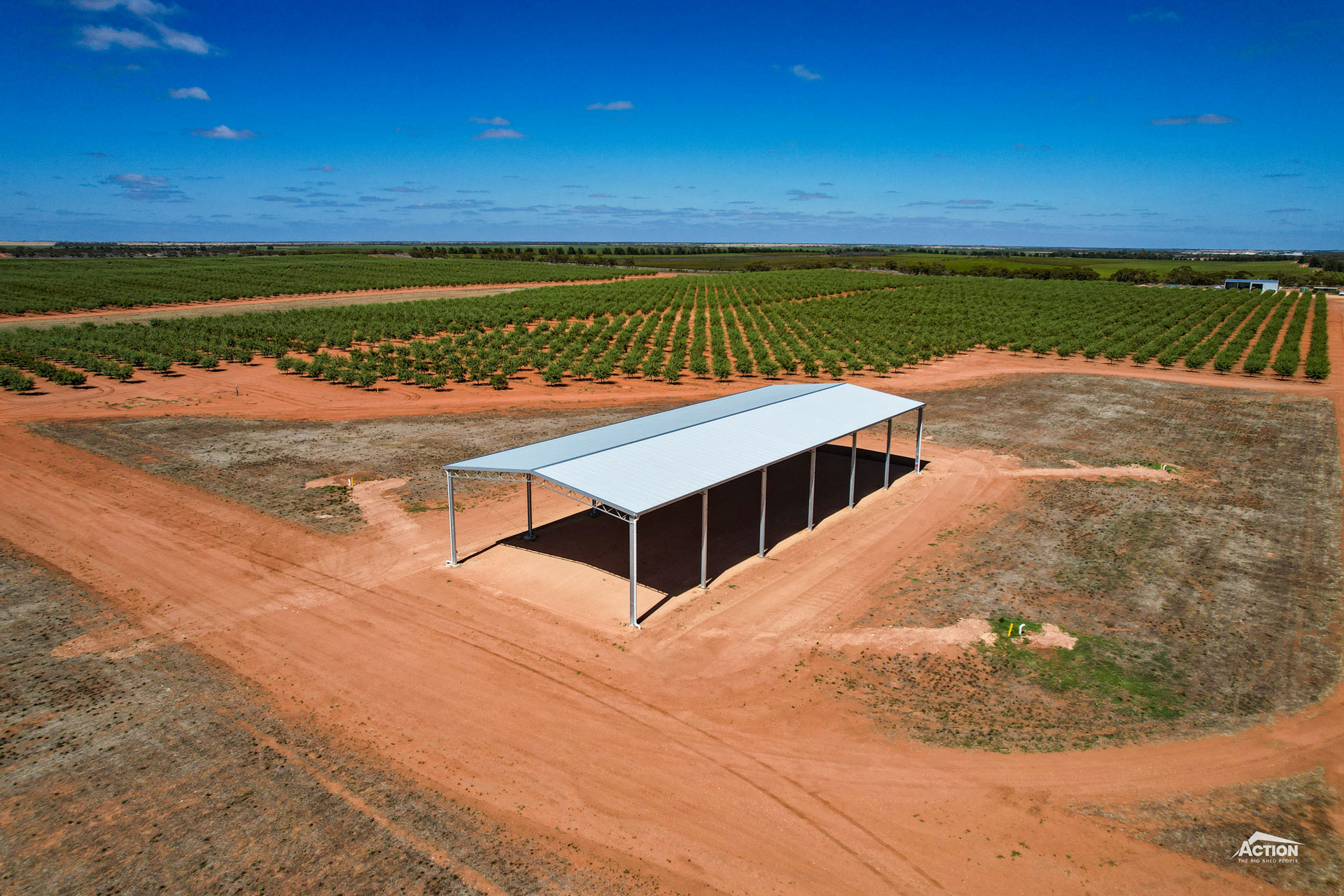 Read more about the article 48m x 18m x 7.5m almond storage shed