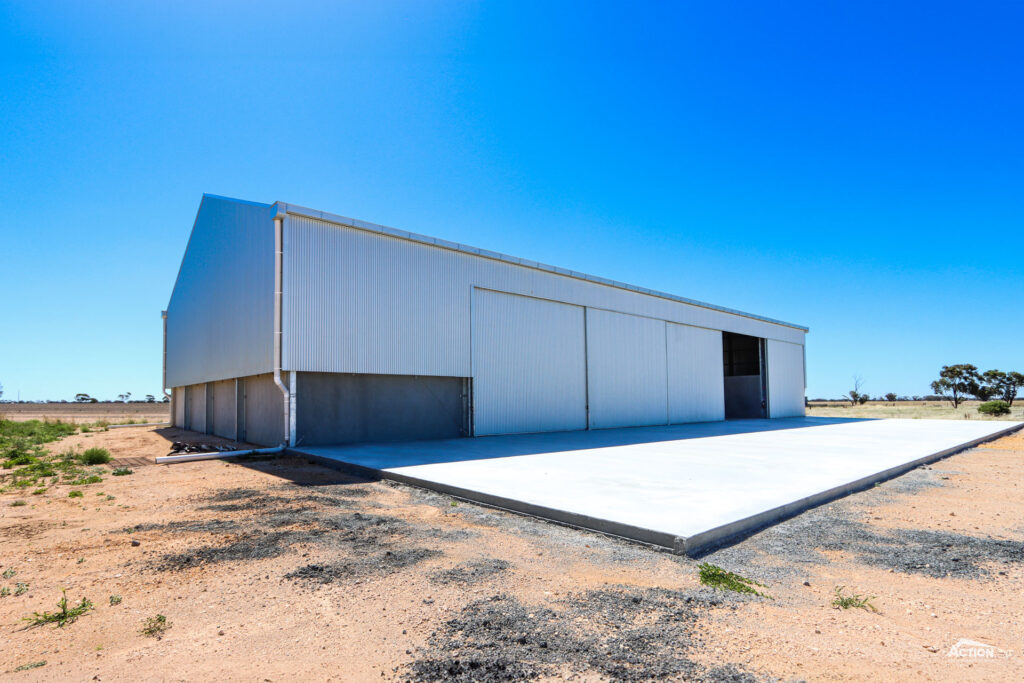 Grain fert storage shed