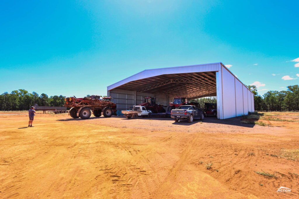 Drive through machinery shed at Narrandera