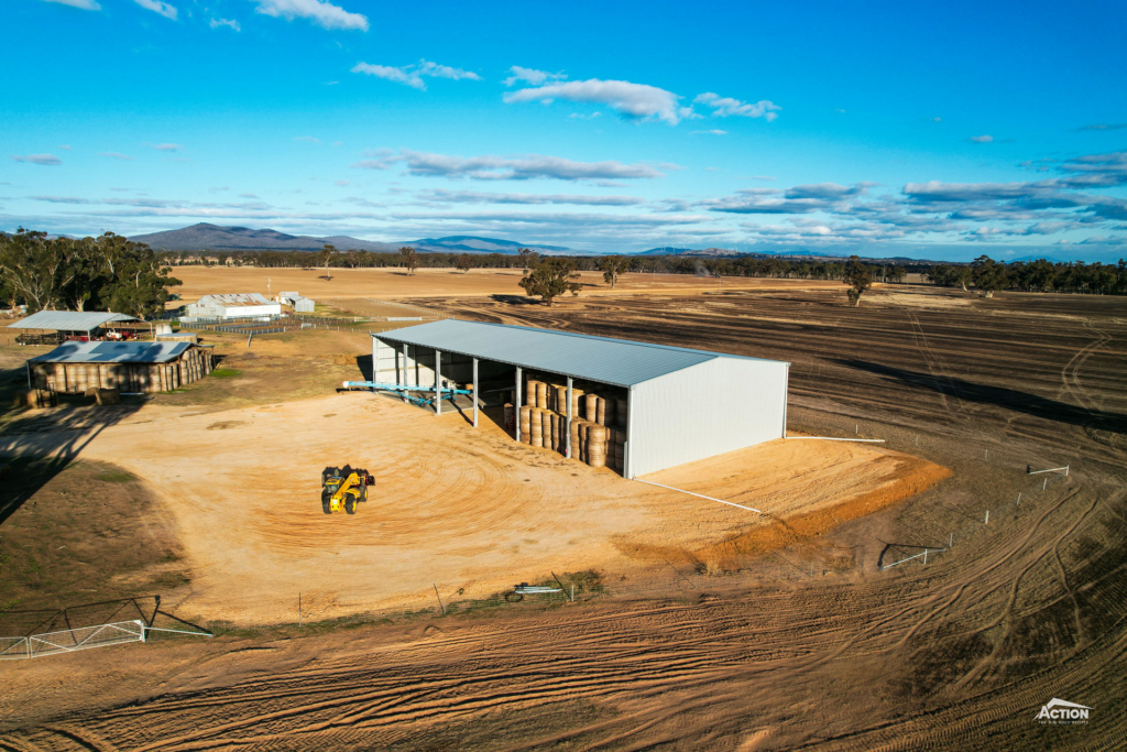 hay shed with concrete panels