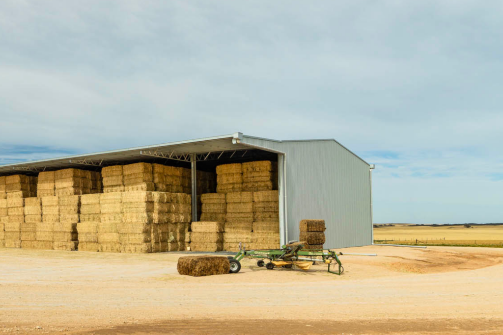 custom gutter on hay shed