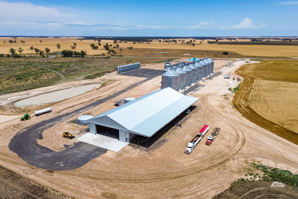 grain shed site with canopy