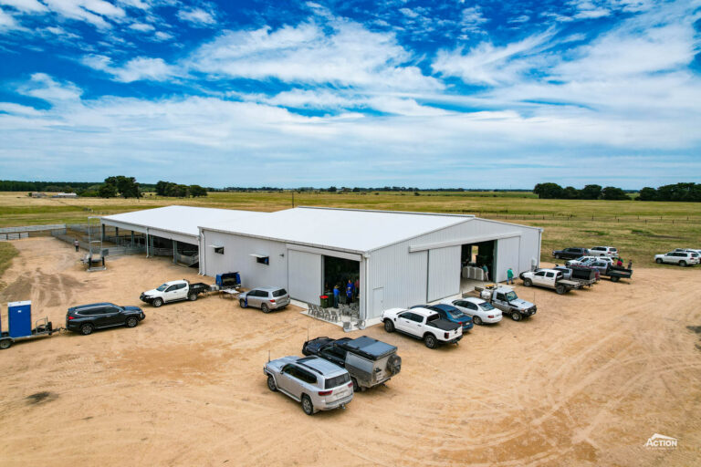 shearing shed drone shot